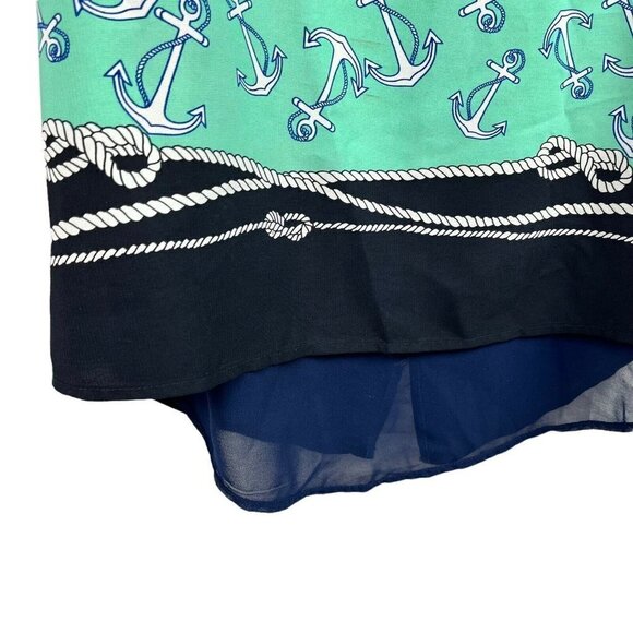 Pink Owl Boutique Womens Top Mint Color Block Anchors Size Small - Picture 7 of 9